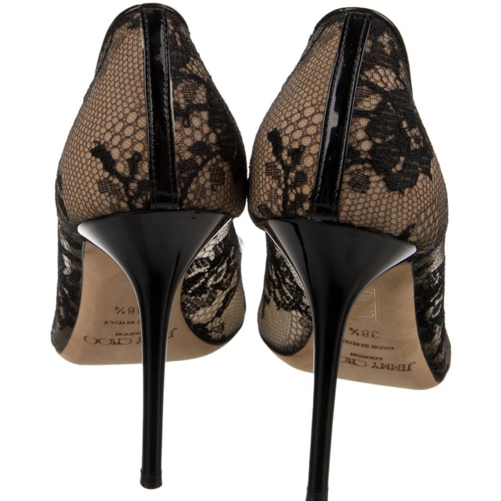 JIMMY CHOO lace and patent leather tip in black size EU 38.5 - Picture 14 of 14